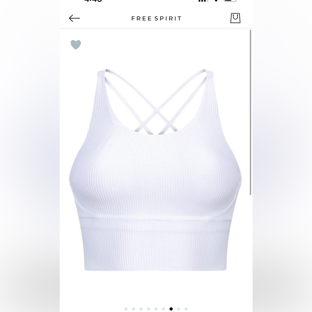 White sports bra. Size small.